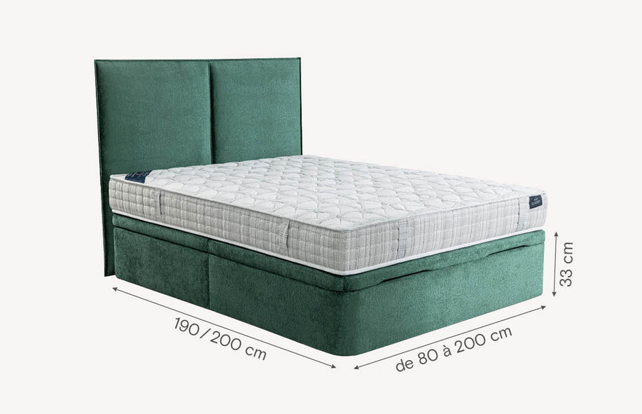 Pack lit coffre, matelas et tête de lit TROUVILLE-1