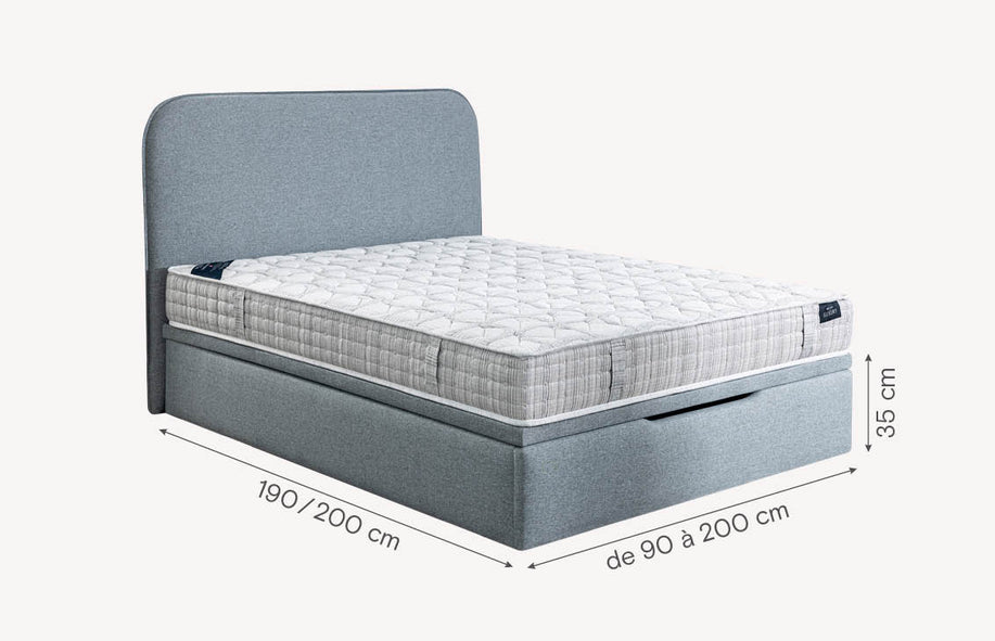 Pack lit coffre, matelas et tête de lit MONACO-1