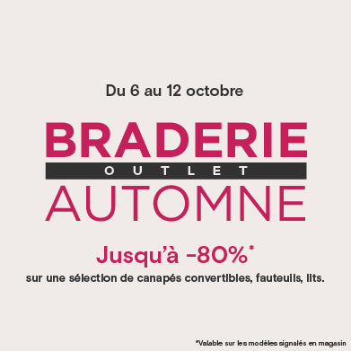 Braderie d’automne : Jusqu’à -80%