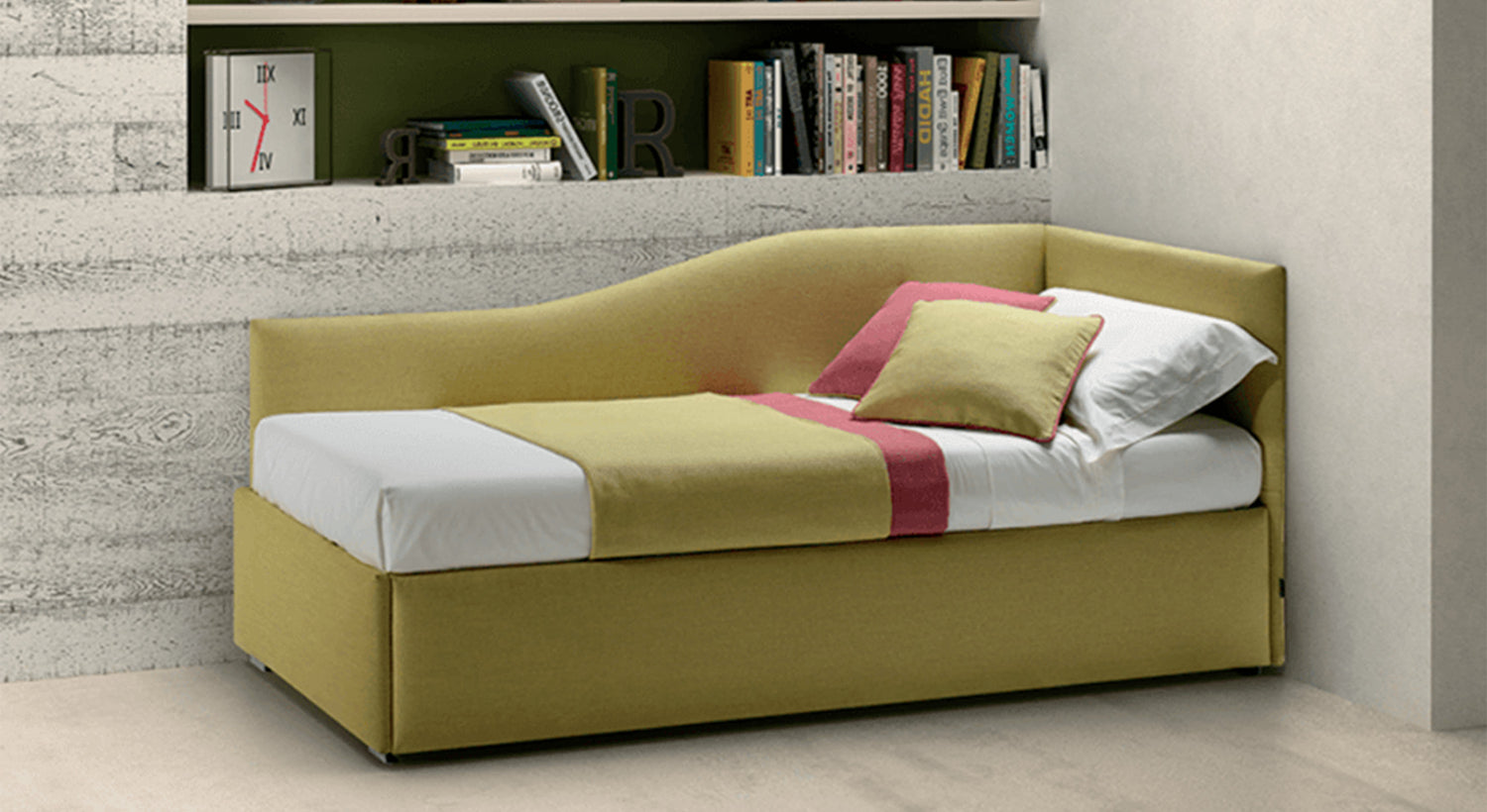 Lit gigogne jaune Sagometo