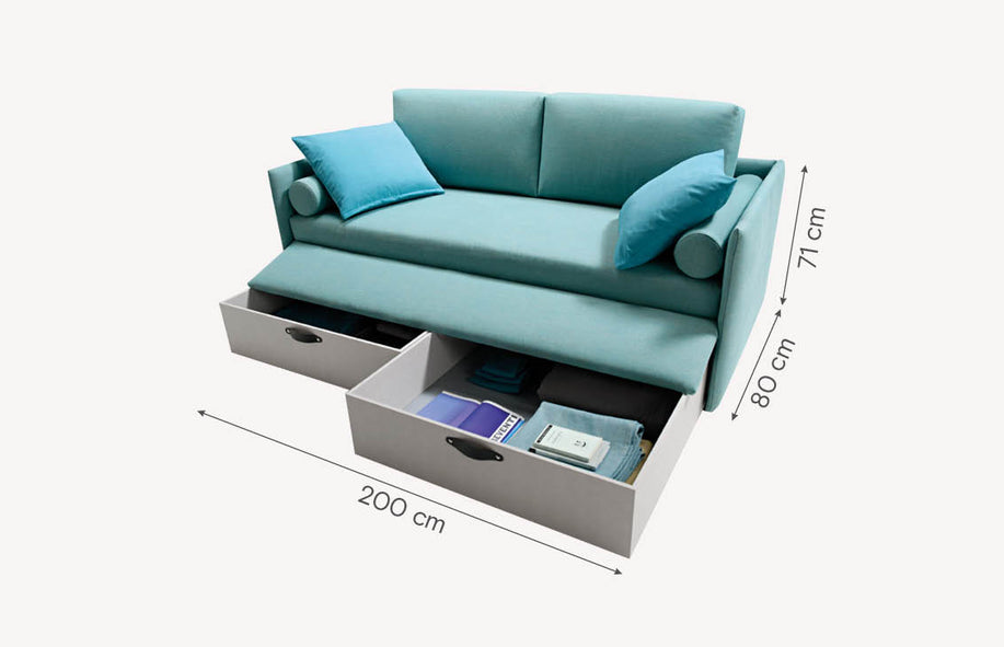 Lit tiroir SOFA 150 tissus au choix-1