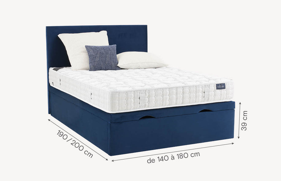 Pack lit coffre, matelas et tête de lit ESTEREL-1