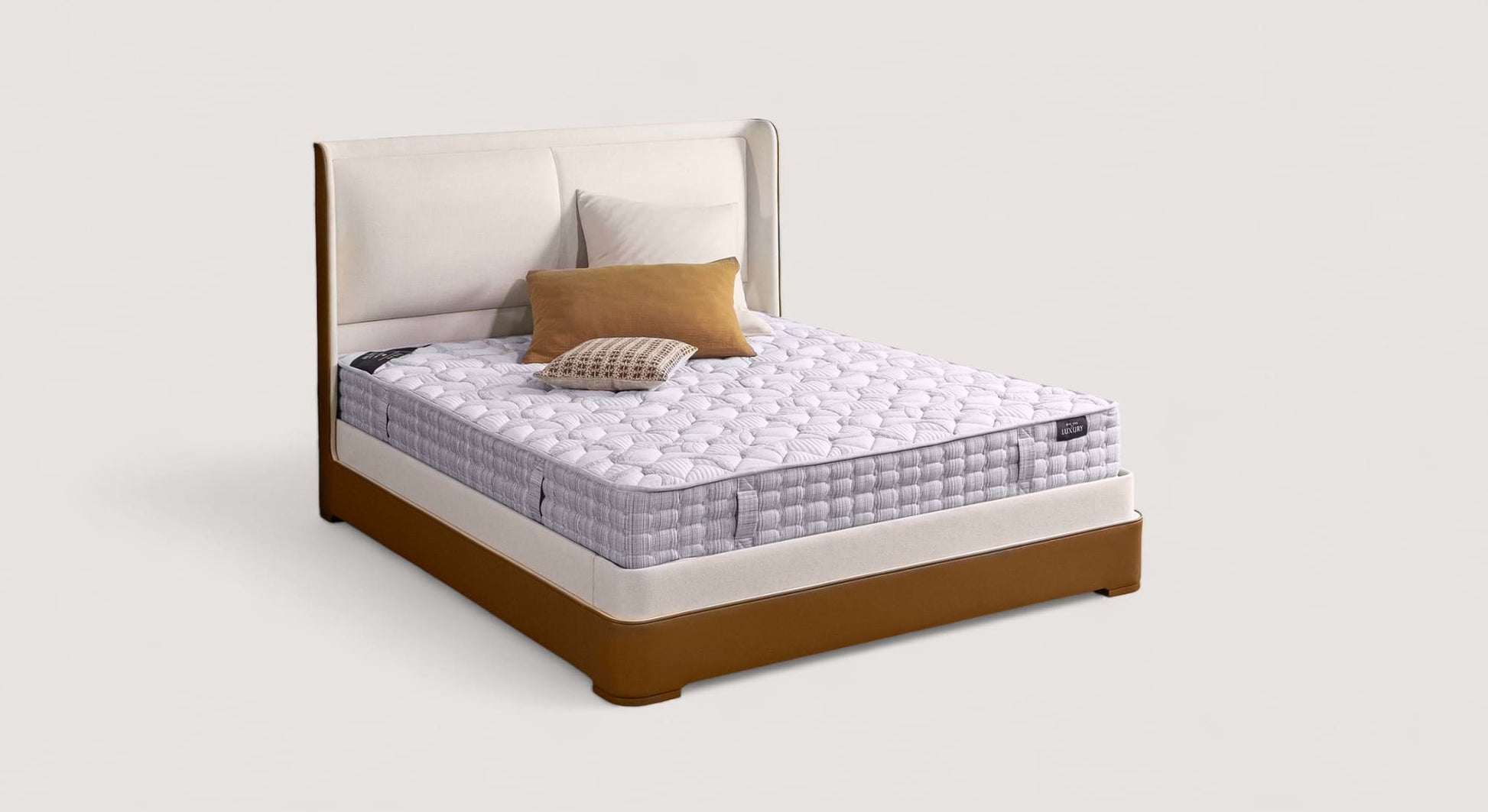Lit coffre Isabel avec matelas et oreillers, design moderne et élégant