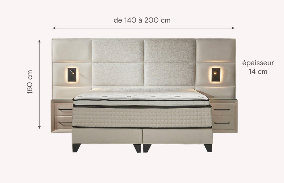 Tête de lit MAESTRO 250 tissus au choix-1