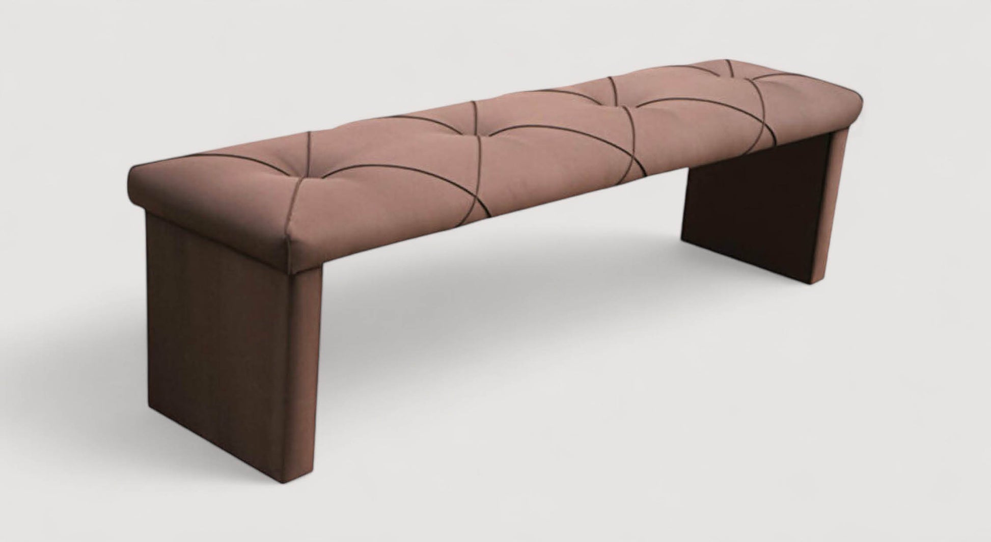 Banc de lit Miami en tissu marron avec motifs géométriques, style moderne