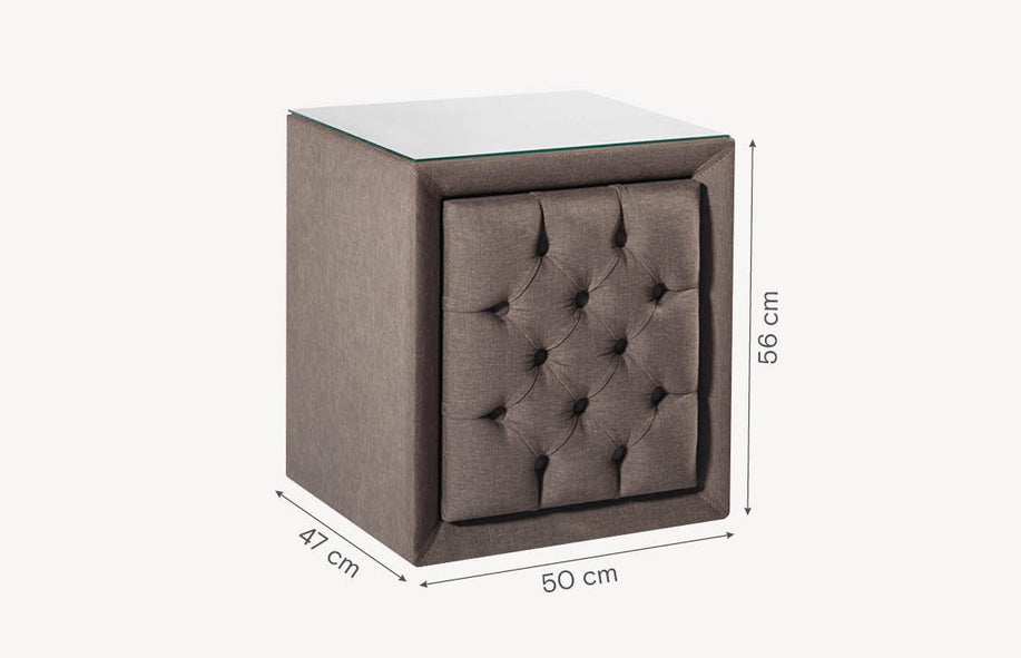 Table de chevet SISLEY DELUXE Velvet Soft Beige-1