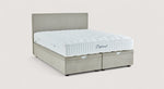 Lit coffre Warren avec matelas Diplomat, design élégant et fonctionnel, couleur beige, avec tiroirs de rangement intégrés