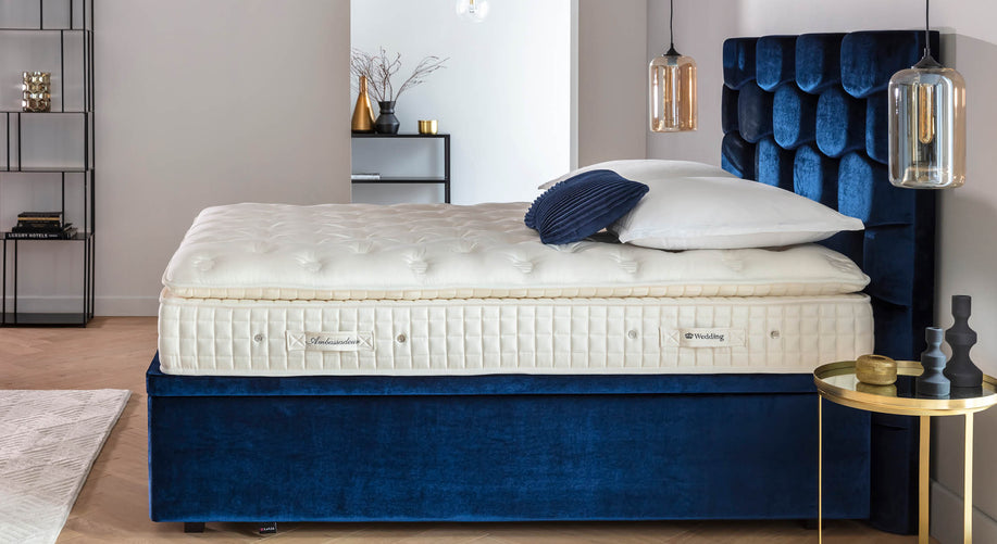 Lit coffre bleu roi Warren Box XXL Wedding Le Lit dans une chambre moderne