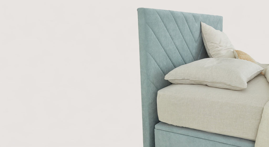 Tête de lit CHEVRON RN Bleu ciel