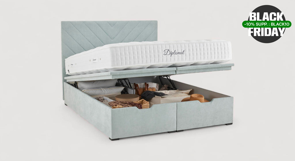 Lit coffre ECRIN RN Vert amande