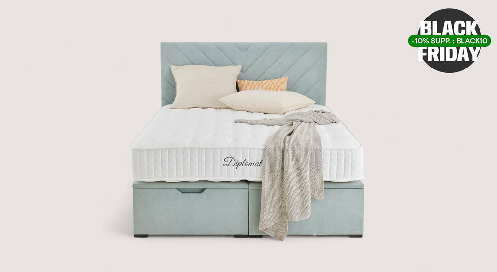 Lit coffre ECRIN RN Vert amande