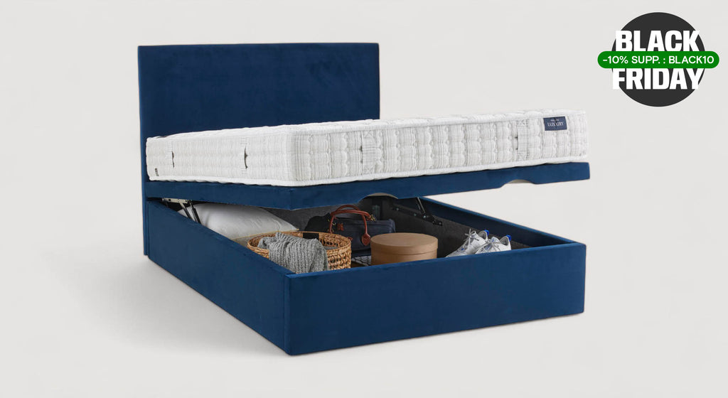 Lit coffre ESTEREL MV Bleu Marine