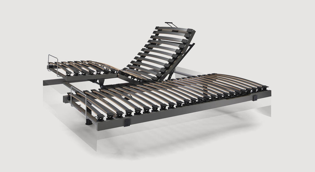 Cadre de lit électrique ajustable avec lattes en bois, modèle SWIUNI127K