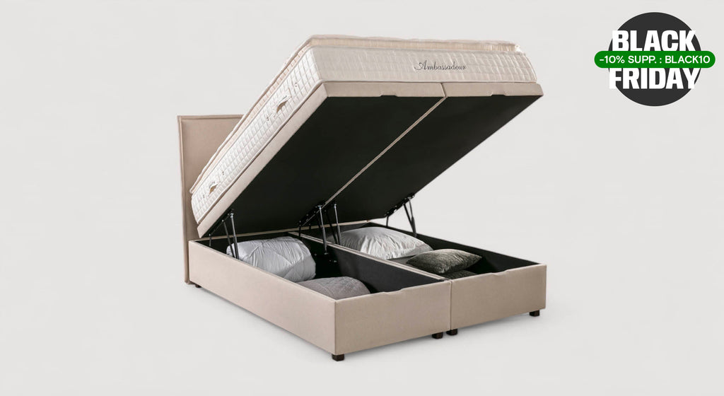 Lit coffre OUESSANT Luca Beige