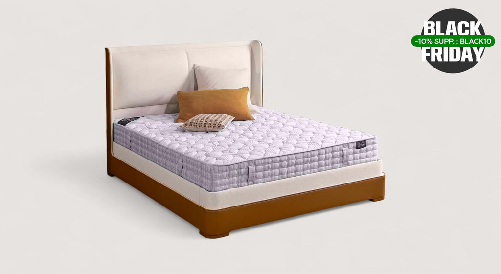 Lit coffre avec tête de lit ISABEL Cosmic Beige / Cassa/-Brown