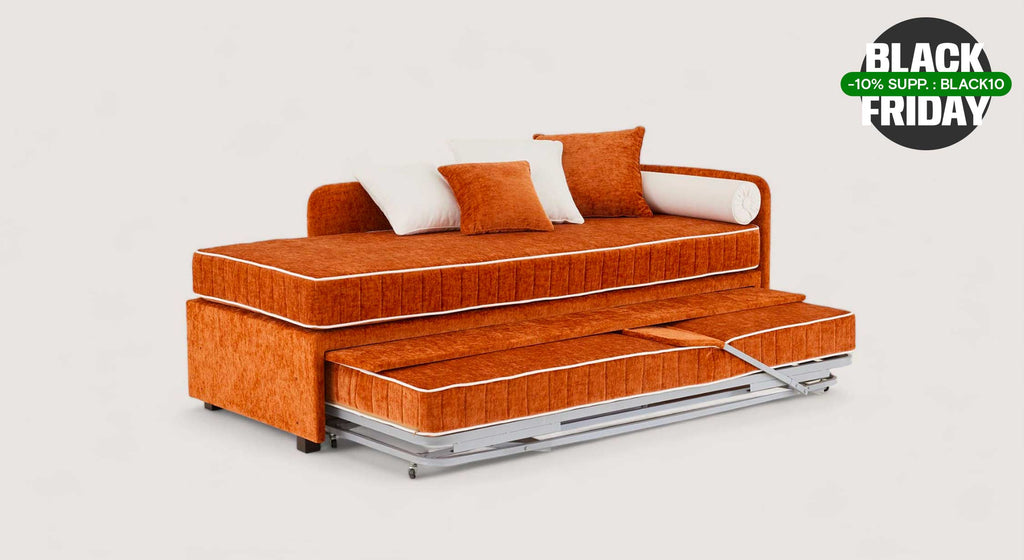 Lit gigogne NOLAN Margon Basic Brick / Cotton Touch/514-White