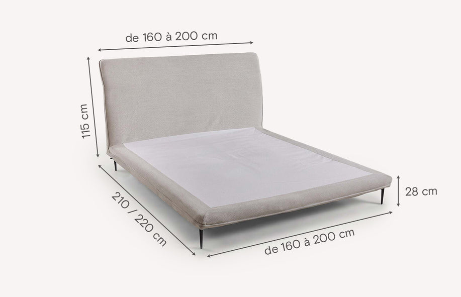Sommier et tête de lit RUBICON Moderno Grey-1