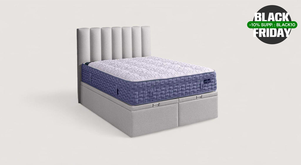 Lit coffre WARREN BOX XXL Flanel Stone